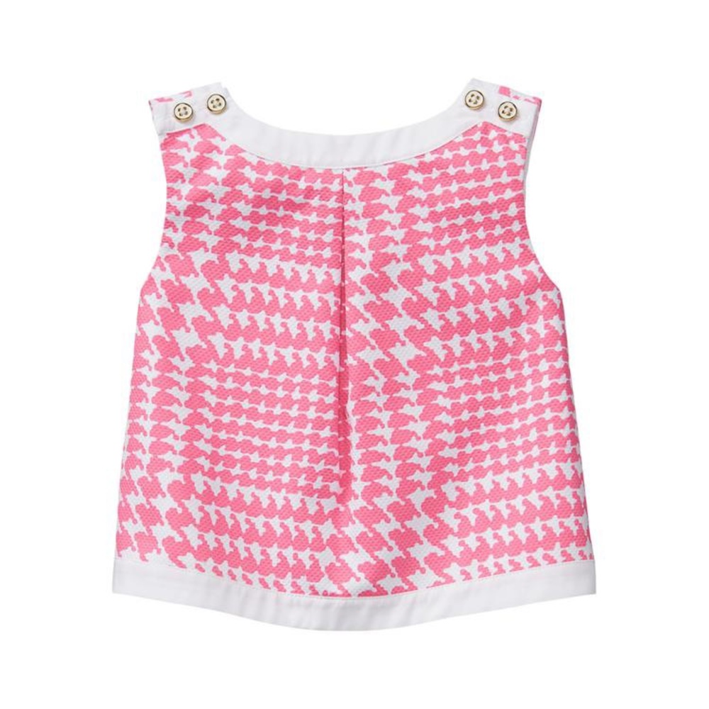 Janie & Jack houndstooth pink two piece outfit